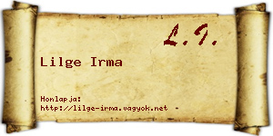 Lilge Irma névjegykártya